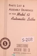 Sundstrand-Sundstrand Model 12, Automatic Lathe, Parts & Assembly Drawings Manual Year 1941-#12-12-01